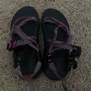 purple/pink chacos